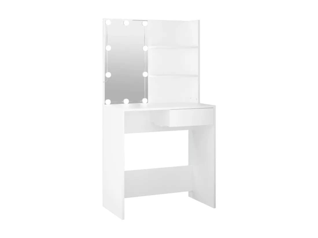 Coiffeuse avec LED Blanc 74,5x40x141 cm