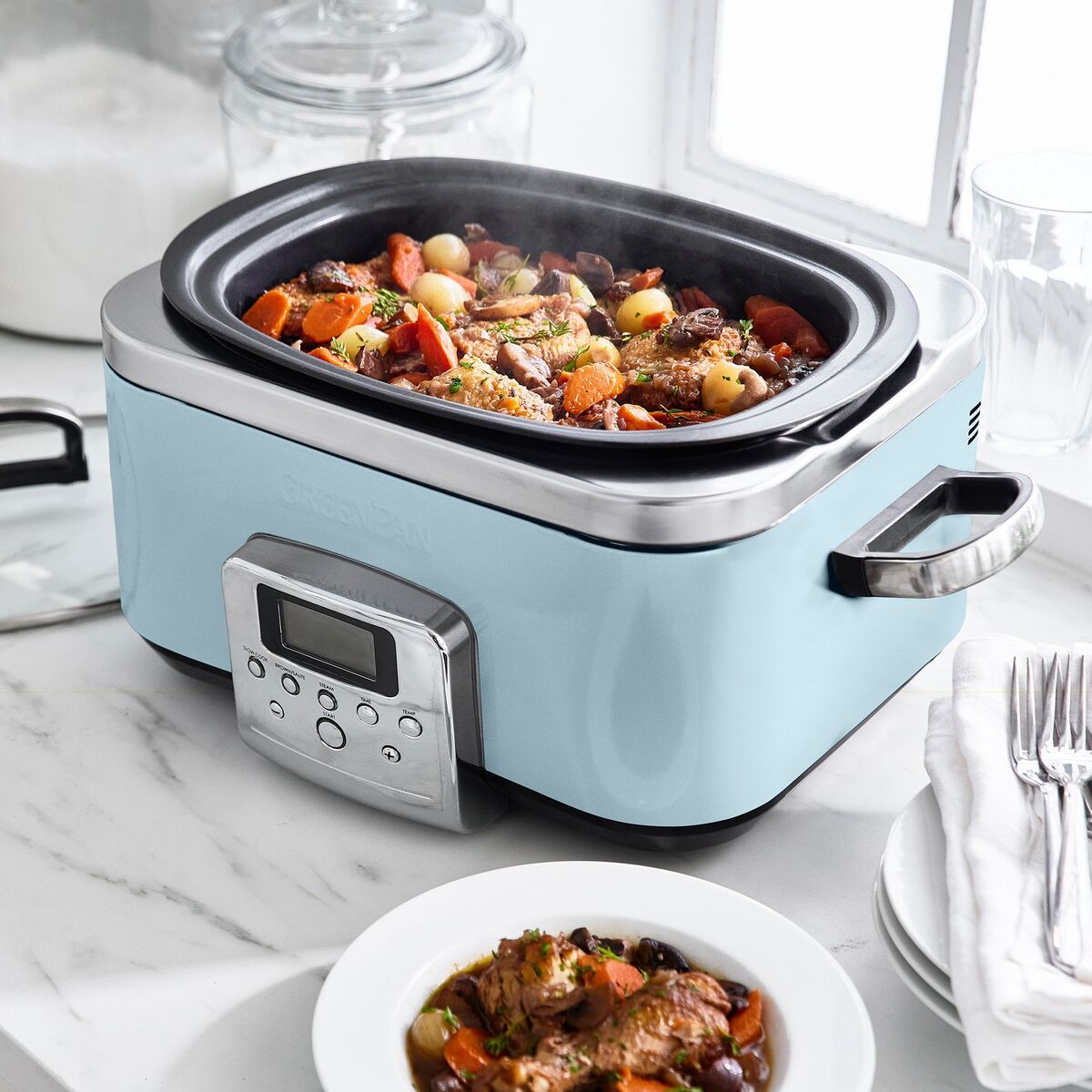 Elite Slow Cooker, blue haze