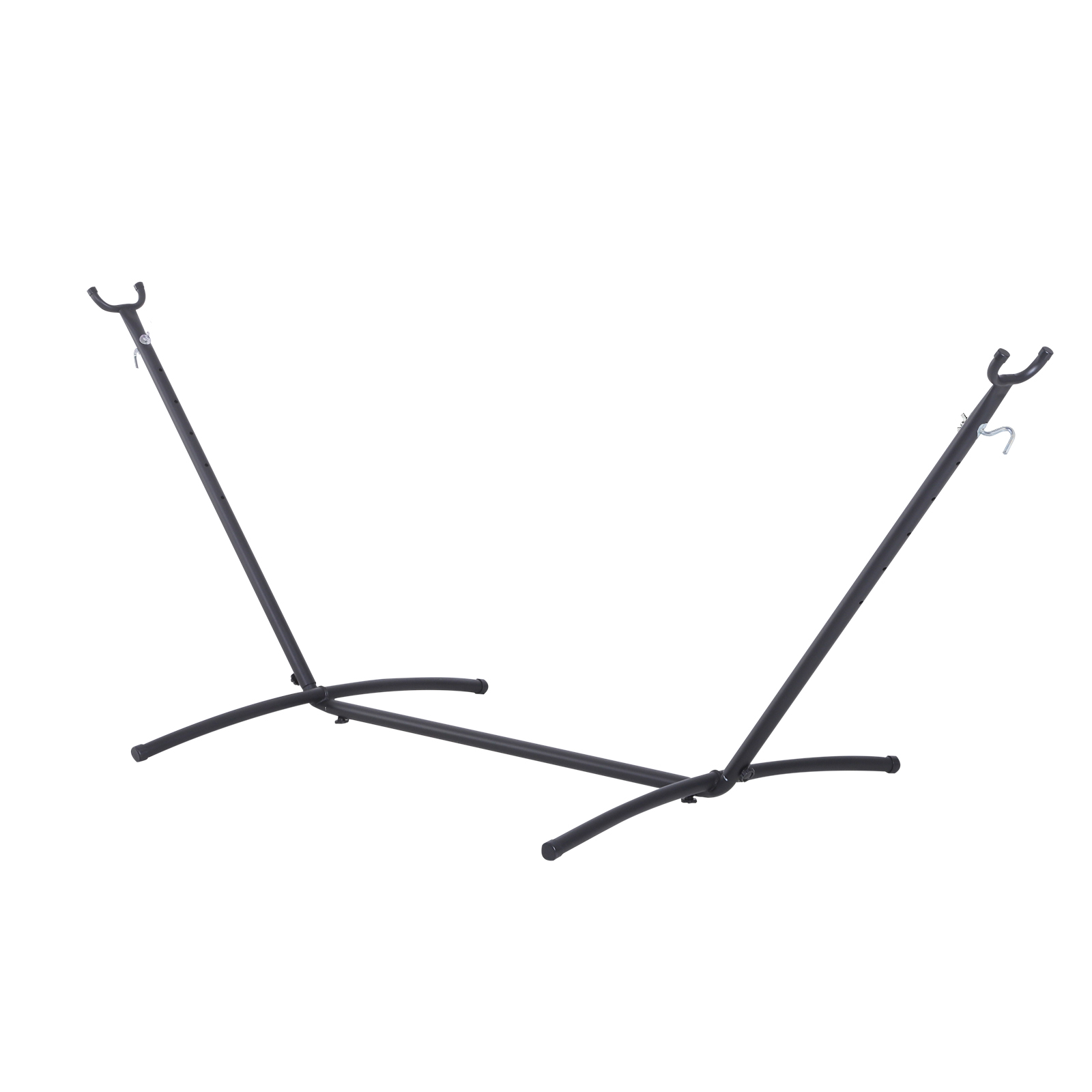 Suporte ajustável para rede Outsunny, preto, para jardim.