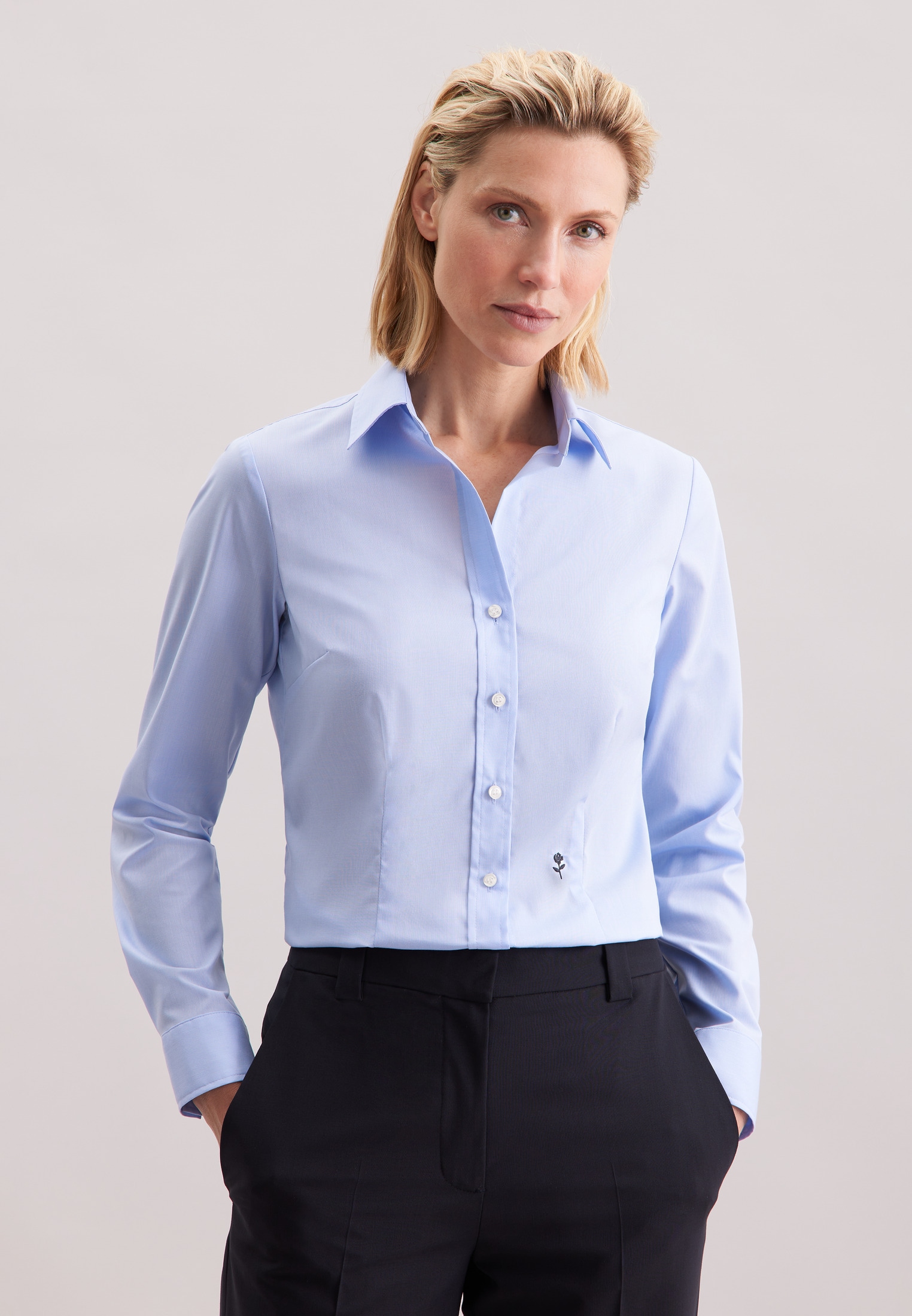 seidensticker Hemdbluse , 1/1 Kragen Uni