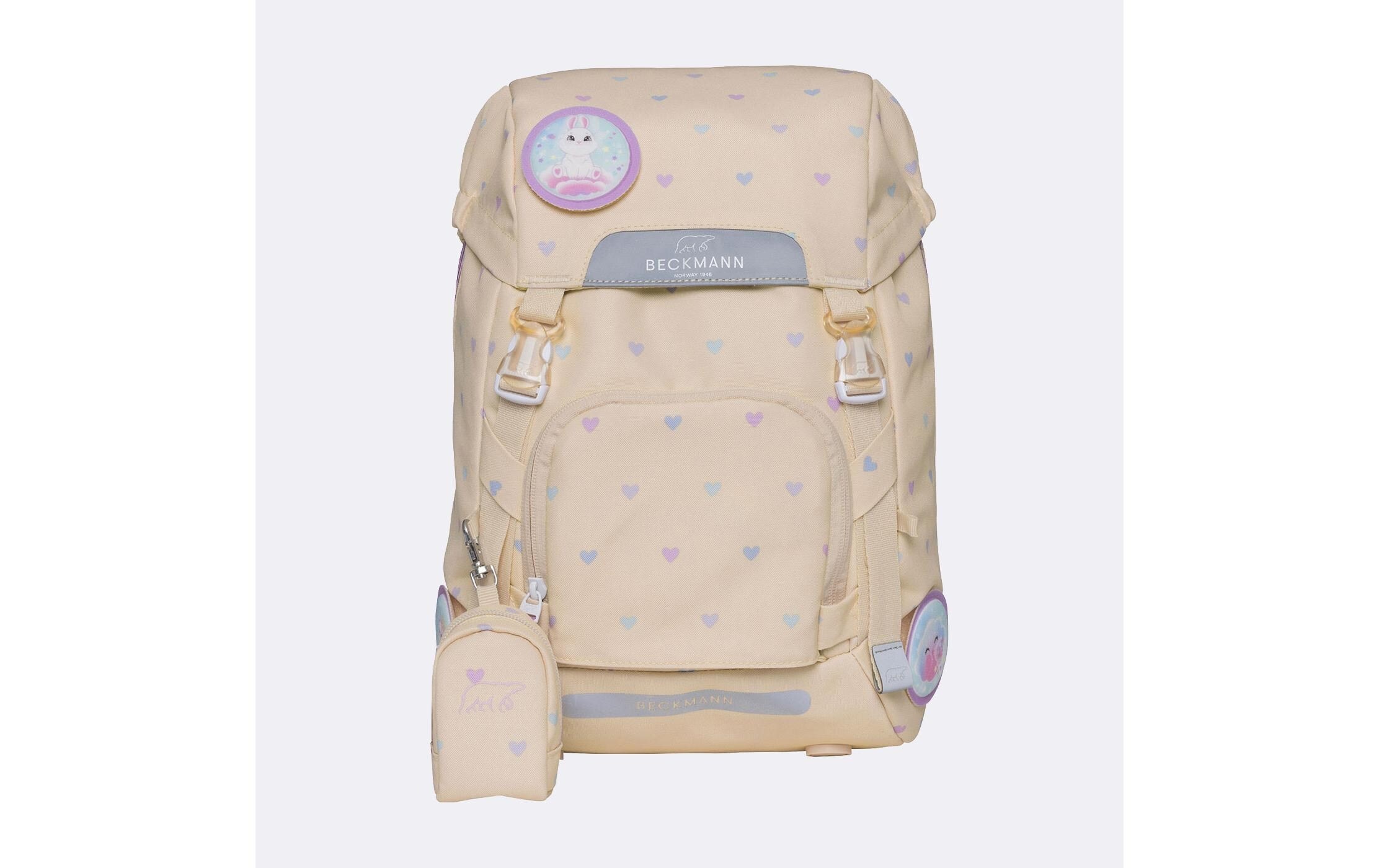 Beckmann Schulrucksack »Classic Yellow Heart 6-teilig« Reflektoren