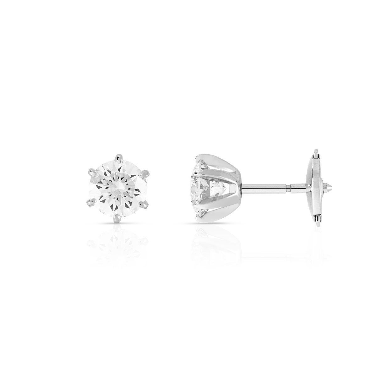 Boucles d'oreilles or 750 blanc diamant H/P1
