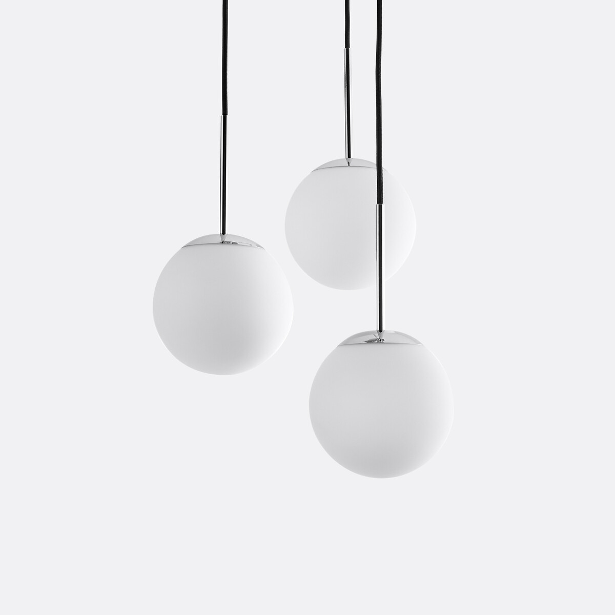 LA REDOUTE INTERIEURS<br>Luminária pendente em metal e opala, Theide