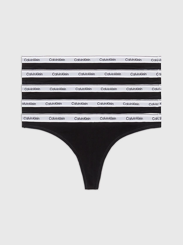 Conjunto de 5 Calcinhas Fio Dental de Cintura Baixa - Logotipo Moderno