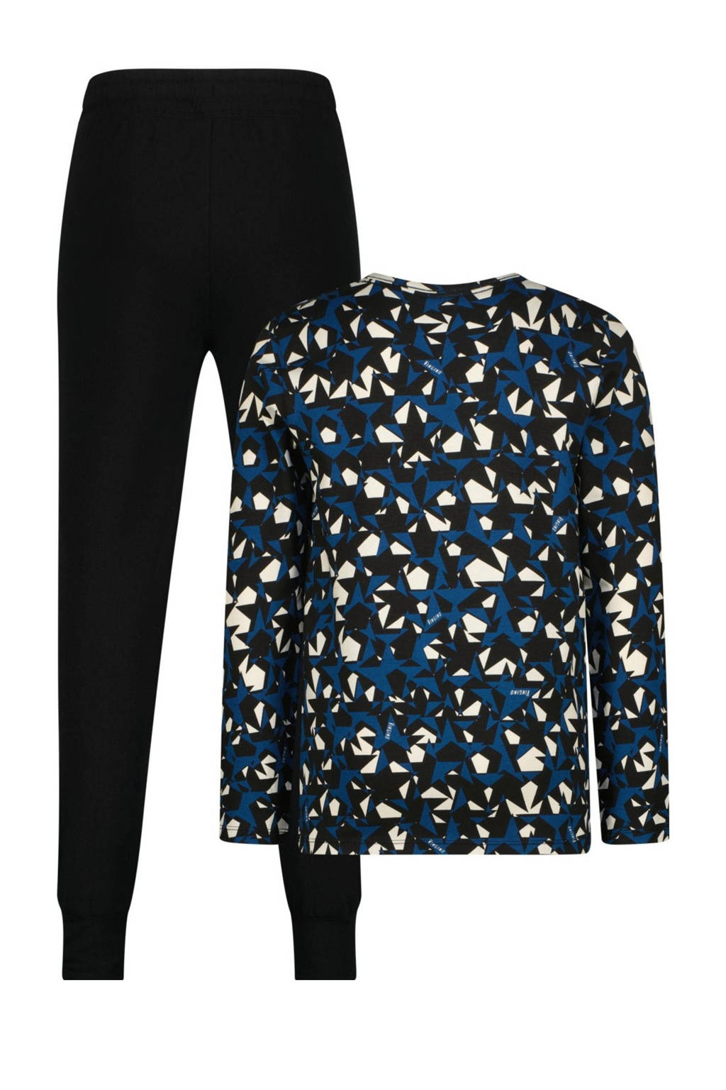 Vingino pyjama Warz met all over print zwart/blauw
