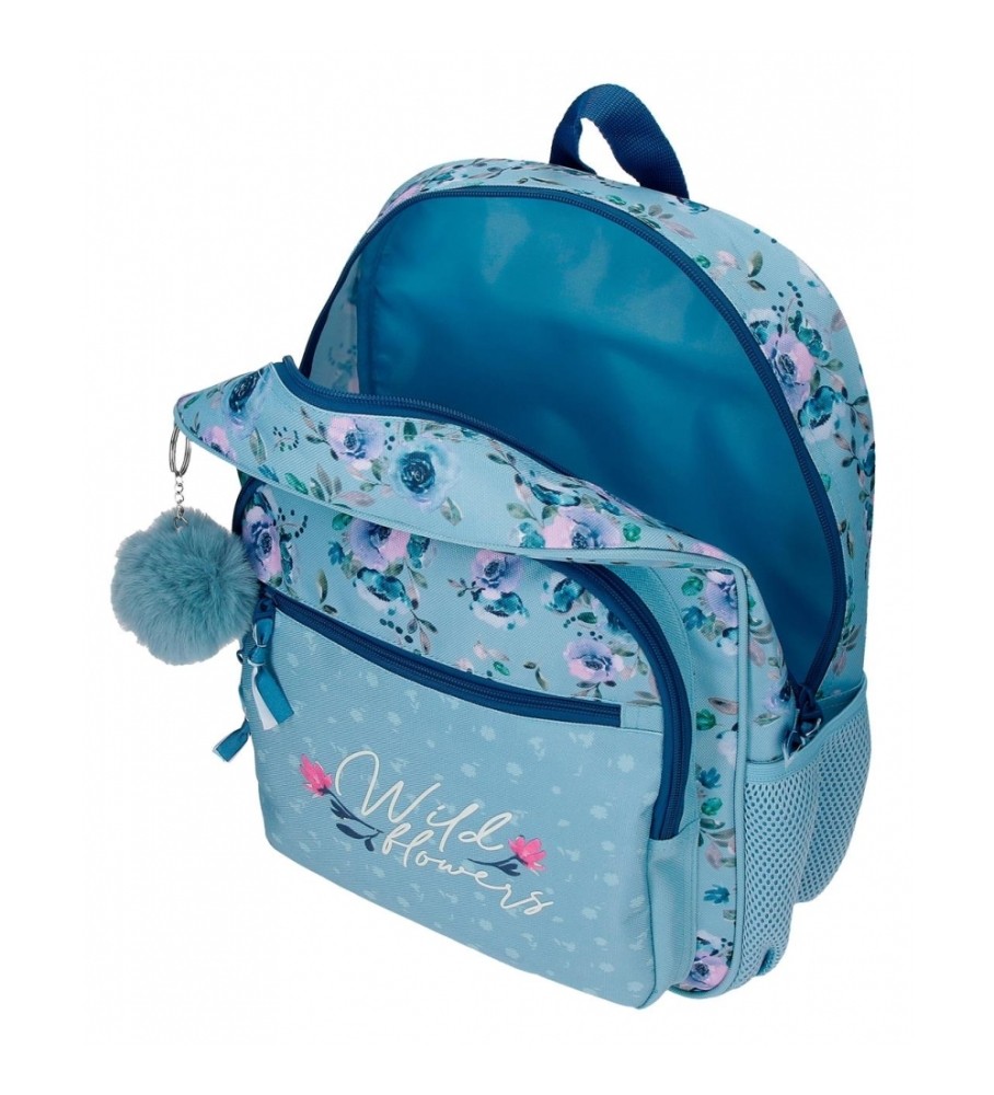 Joumma Bags Mochila MovomWild Flowers con carro azul -30x38x12cm-