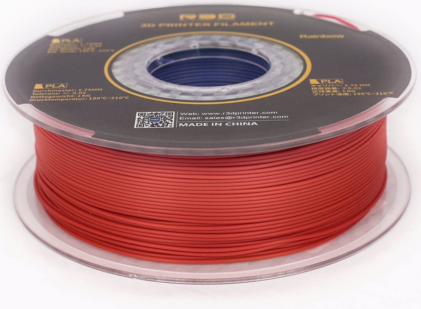 R3D  PLA Rainbow, 1.75 mm / 1000 g    Günstiges PLA-Filament in Regenbogen-Farben