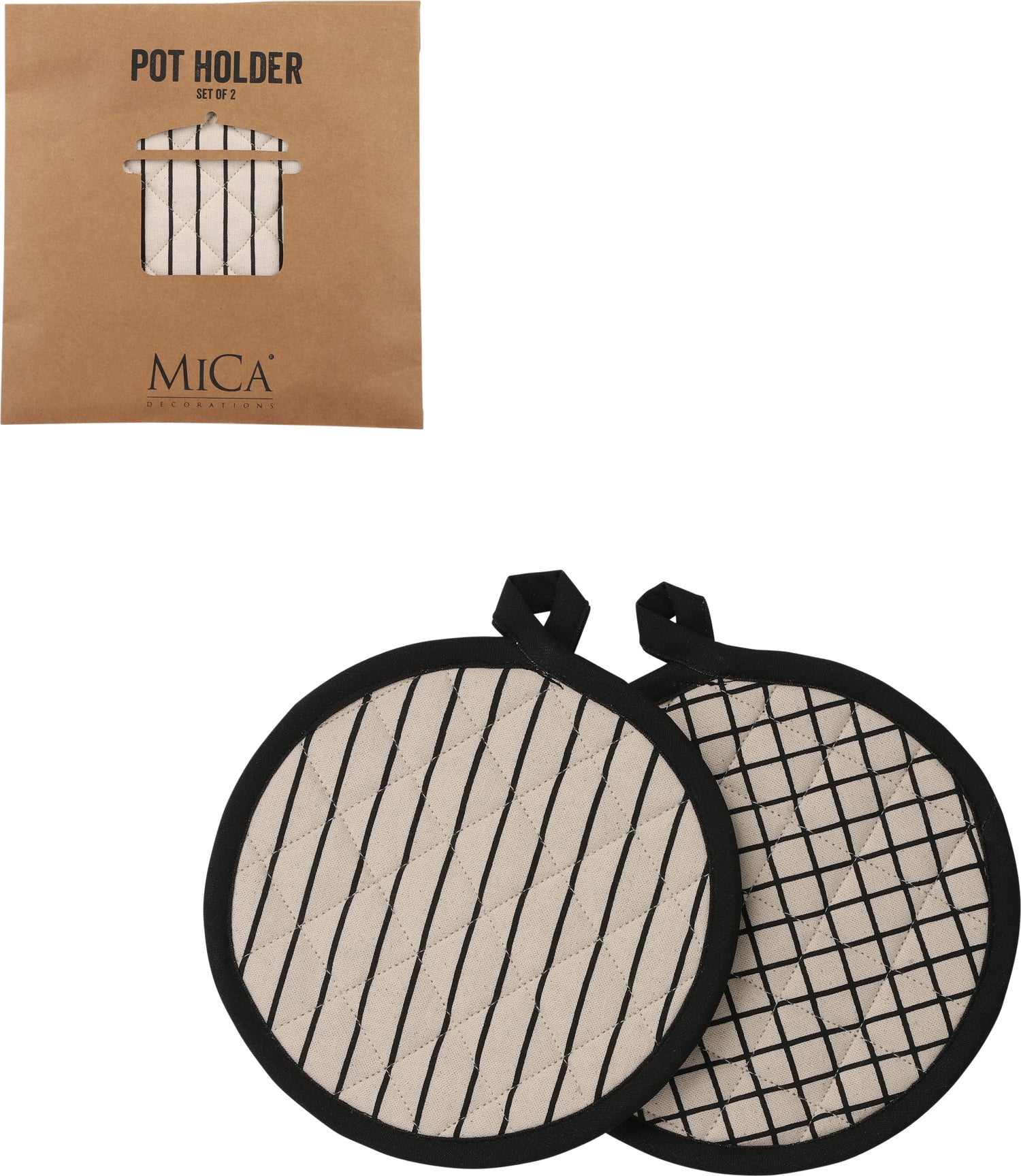Mica Decorations pannenlappen Colet zwart D 20 cm