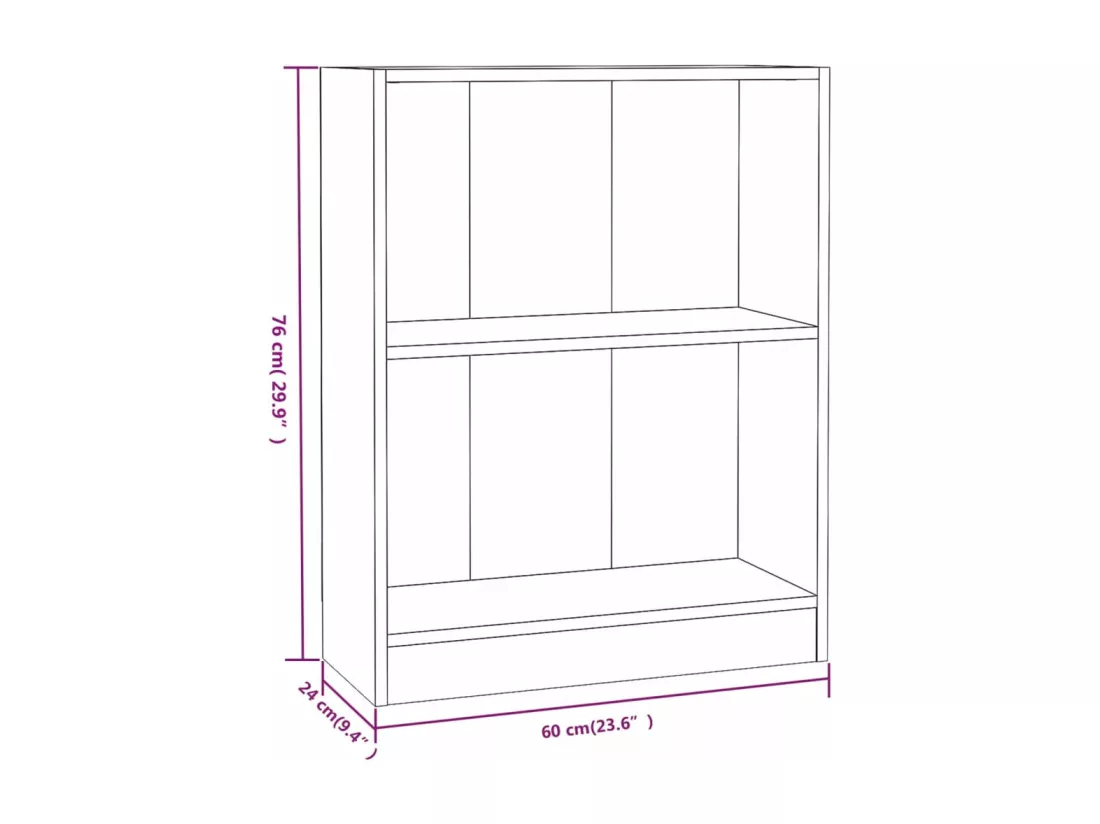 Bibliothèque Blanc 60 x 24 x 74,5 cm Bois d'ingénierie