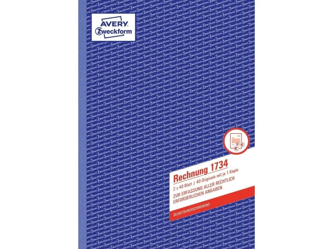 Avery Zweckform - Fakturablanket - 40 ark - A4 - duplikat - karbonfri