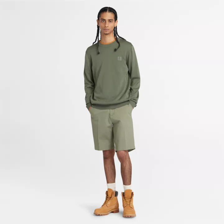 Pull teint en pièce pour homme en vert