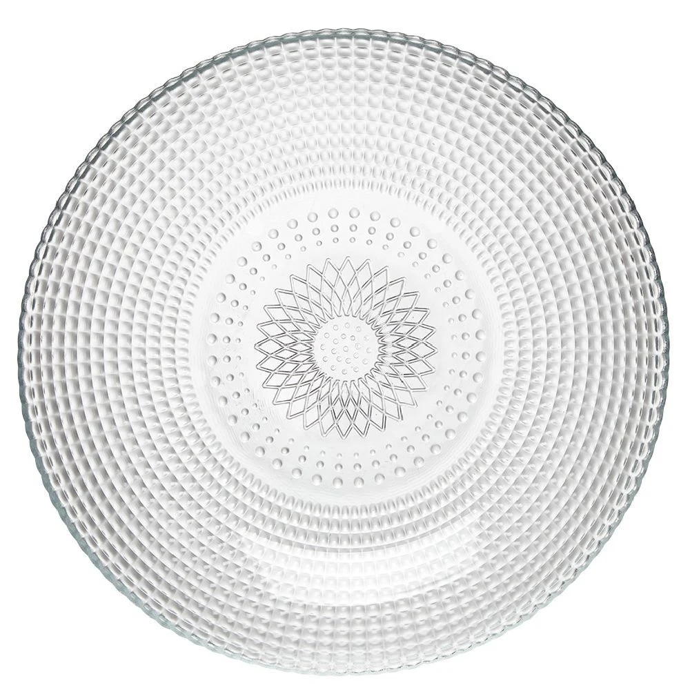 Assiette creuse ronde effet relief blanc transparent Ø21 cm