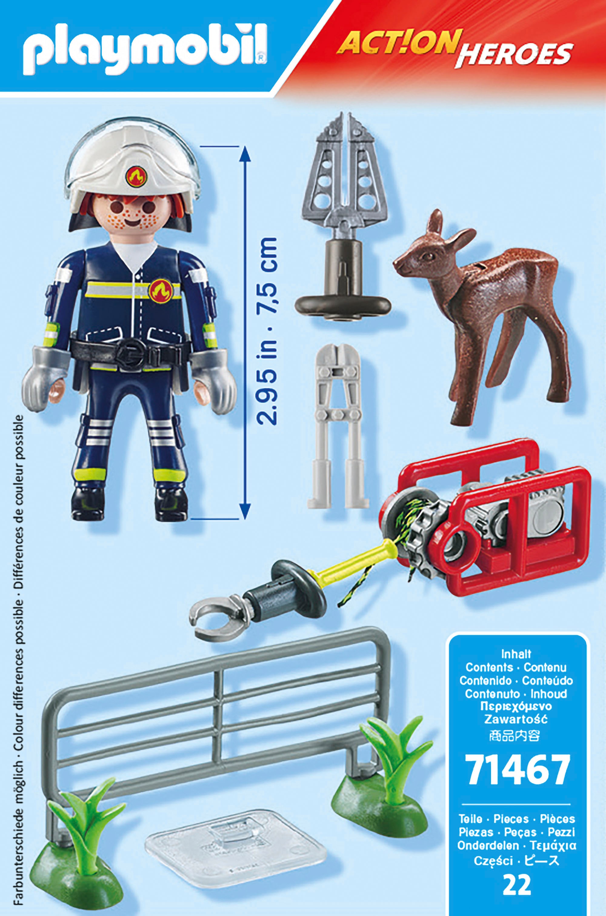 Playmobil® Konstruktions-Spielset »Feuerwehr-Tierrettung (71467), Action Heroes« Made in Europe