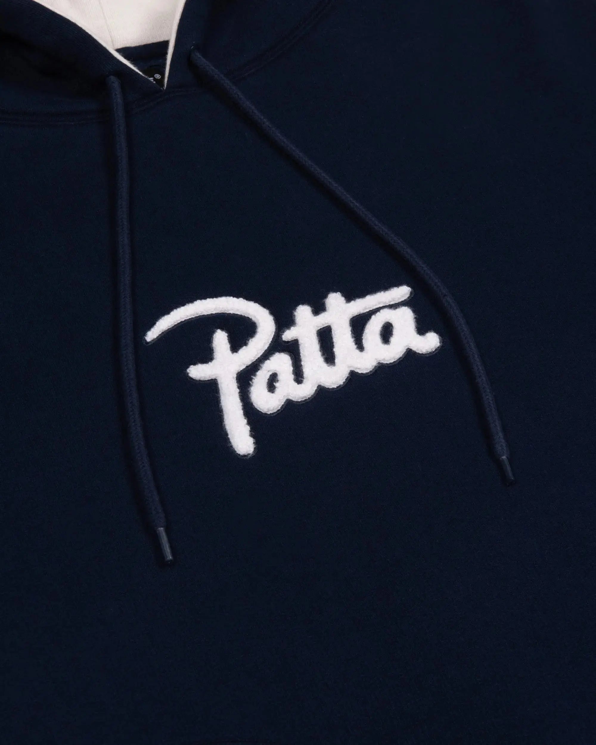 Patta Chenille Logo Hooded Sweater (Black Iris)