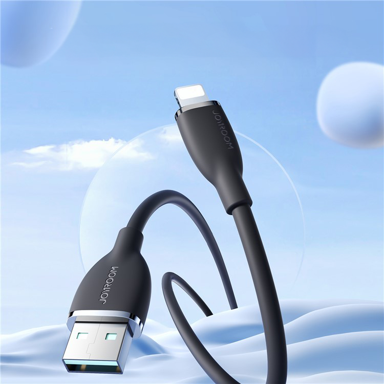 (1.2m) 3A USB A auf Lightning Ladekabel Silikon Datenkabel - Schwarz