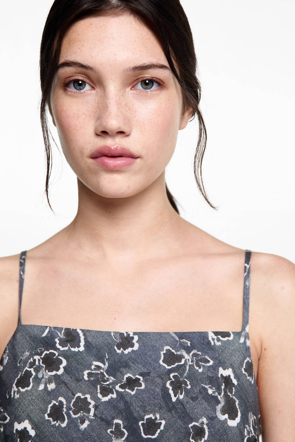 MANGO TEEN gebloemde maxi jurk donkergrijs