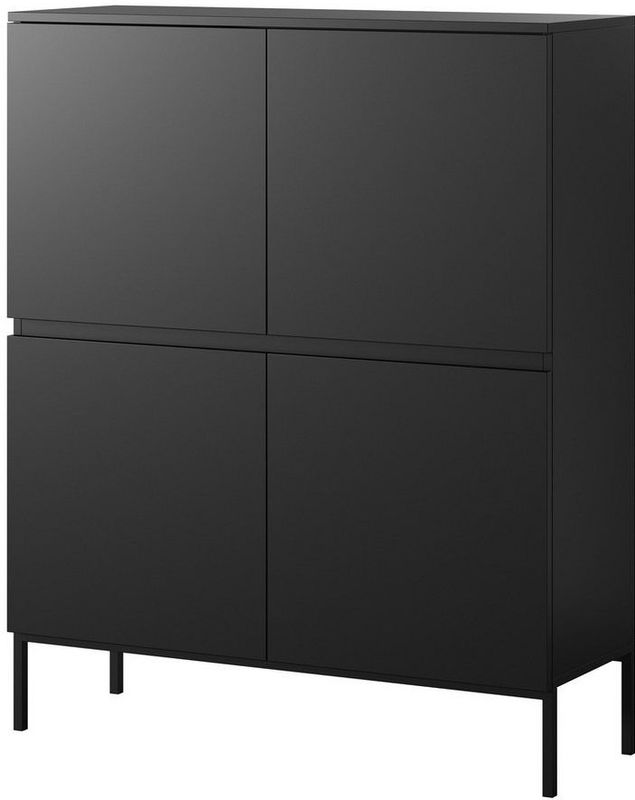 NADUVI - Dressoir Kate - Zwart - Gelamineerd Spaanplaat - 4 Deurs