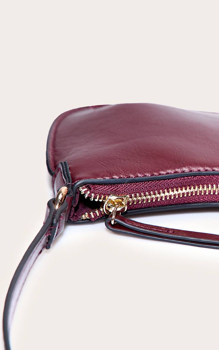 Rouge Bordeaux Sac Baguette En Synthétique Pour L'épaule