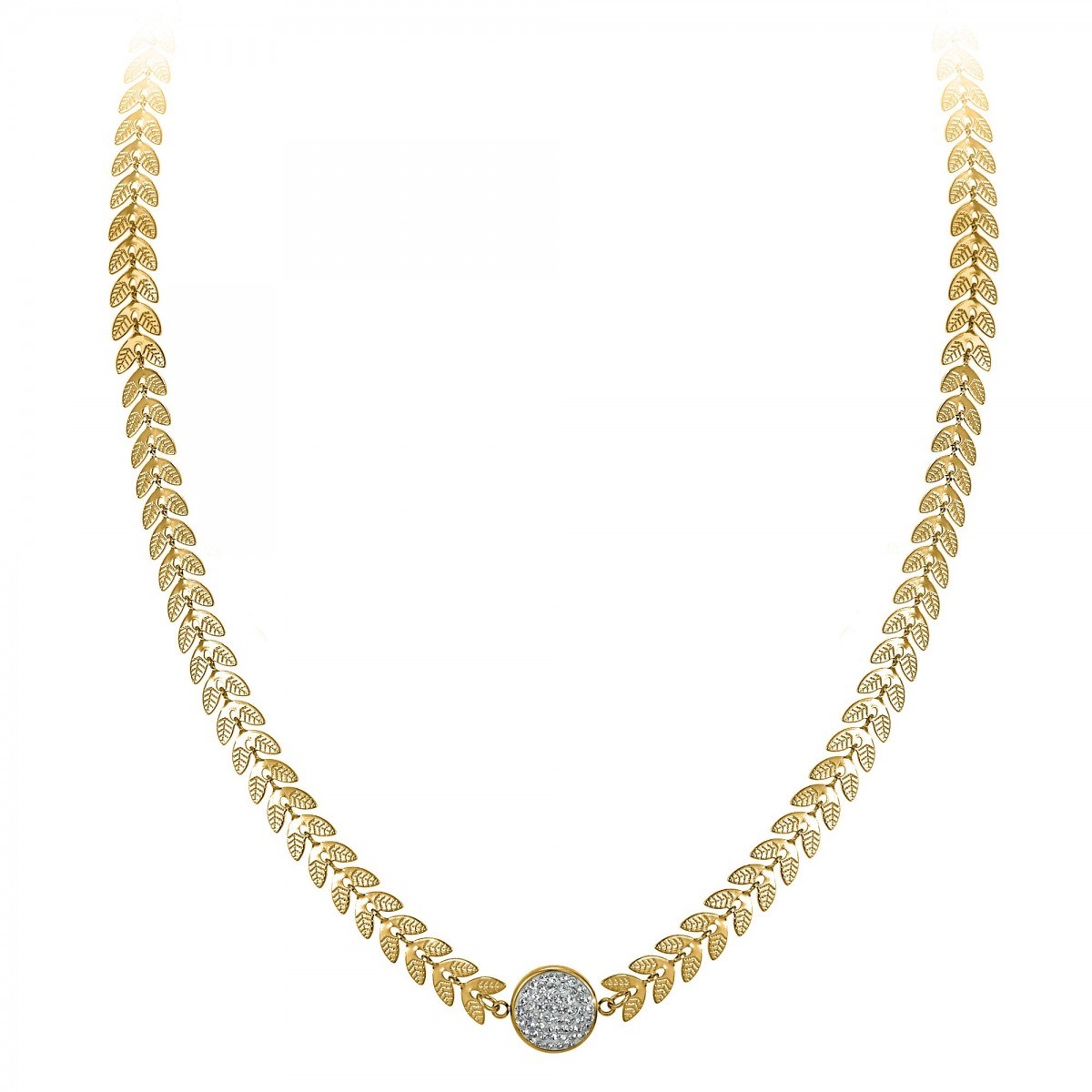 Collier en acier orné de Cristaux scintillants par SC Bohème en Acier Rhodié argenté