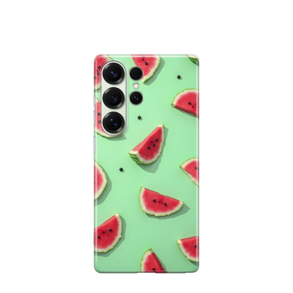 Samsung Galaxy S25 Ultra Gummi Hülle Sommer Melone - Grün