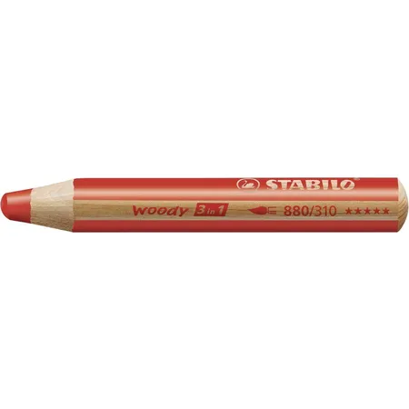 Buntstift, Wasserfarbe & Wachsmalkreide - STABILO woody 3 in 1 - 6er Pack - mit 6 verschiedenen Farben
