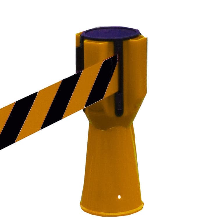 UvV-Conny verkeerskegelbevestiging 5 m afzetlint / afzetband voor pylonen / 5 m lint geel-zwart