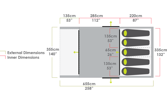 Zempire Familienzelt Evo TL V2 für 5 Personen