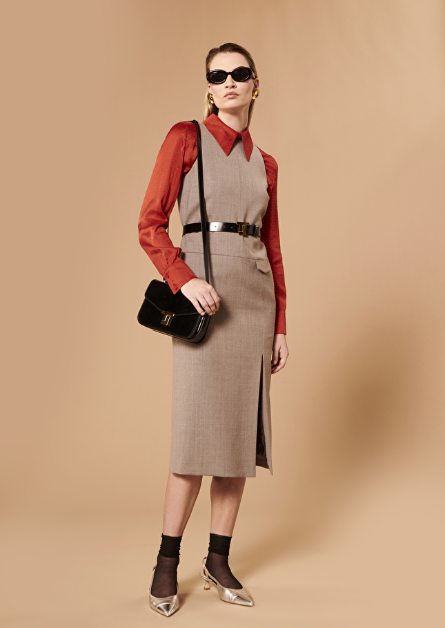 Robe Rollandebeige en flanelle
