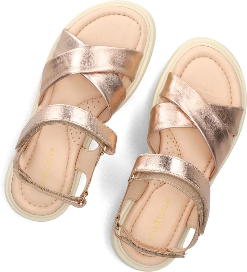 Ton & Ton Meisjes Platte sandalen Alba Goudkleurig Leer Plateauzool