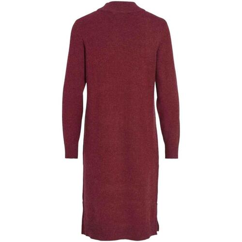 Vila - VIRIL CREW NECK L/S MIDI DRESS Rojo