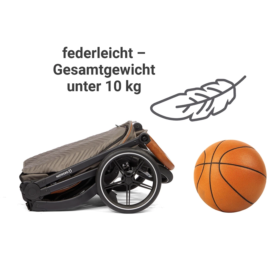 GESSLEIN Kombikinderwagen FX4 Soft+ Style Babywannen Set schwarz