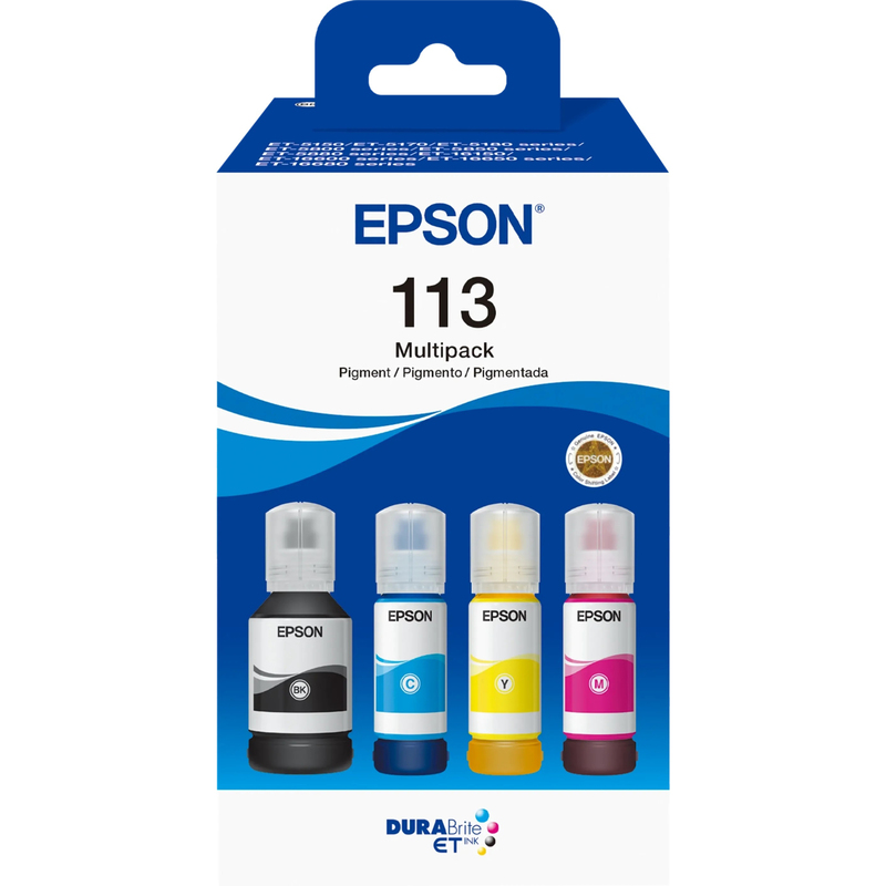 Epson 113 Tintenflaschen Multipack, cyan, gelb, magenta, schwarz