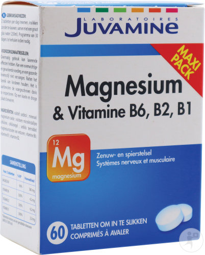 Juvamine Magnesium Et Vitamine B6, B2 Et B1 Comprimés 60