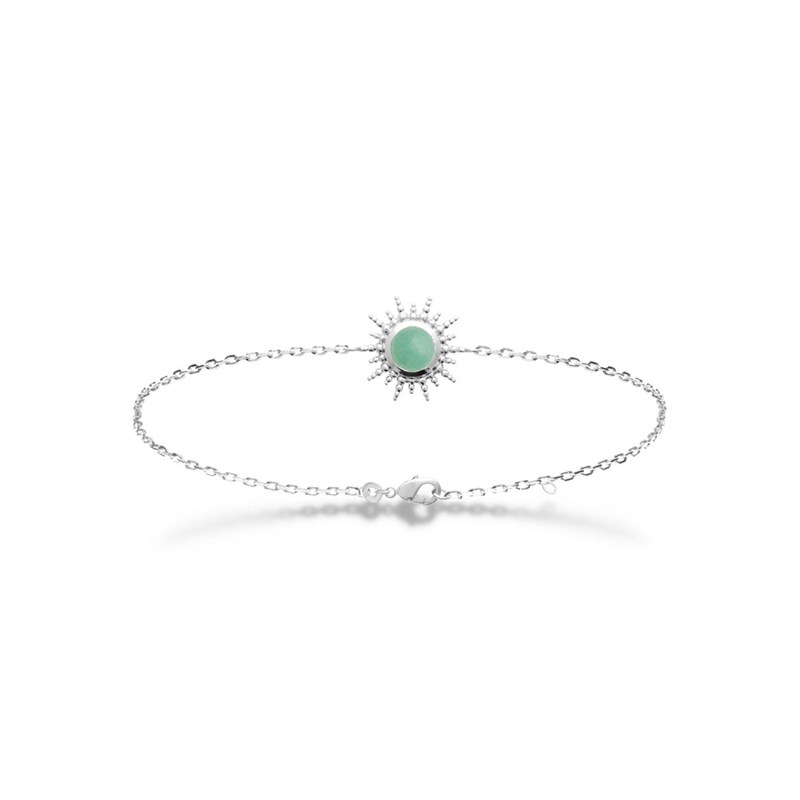 Bracelet Femme - Argent 925 - Aventurine - Longueur : 18 cm