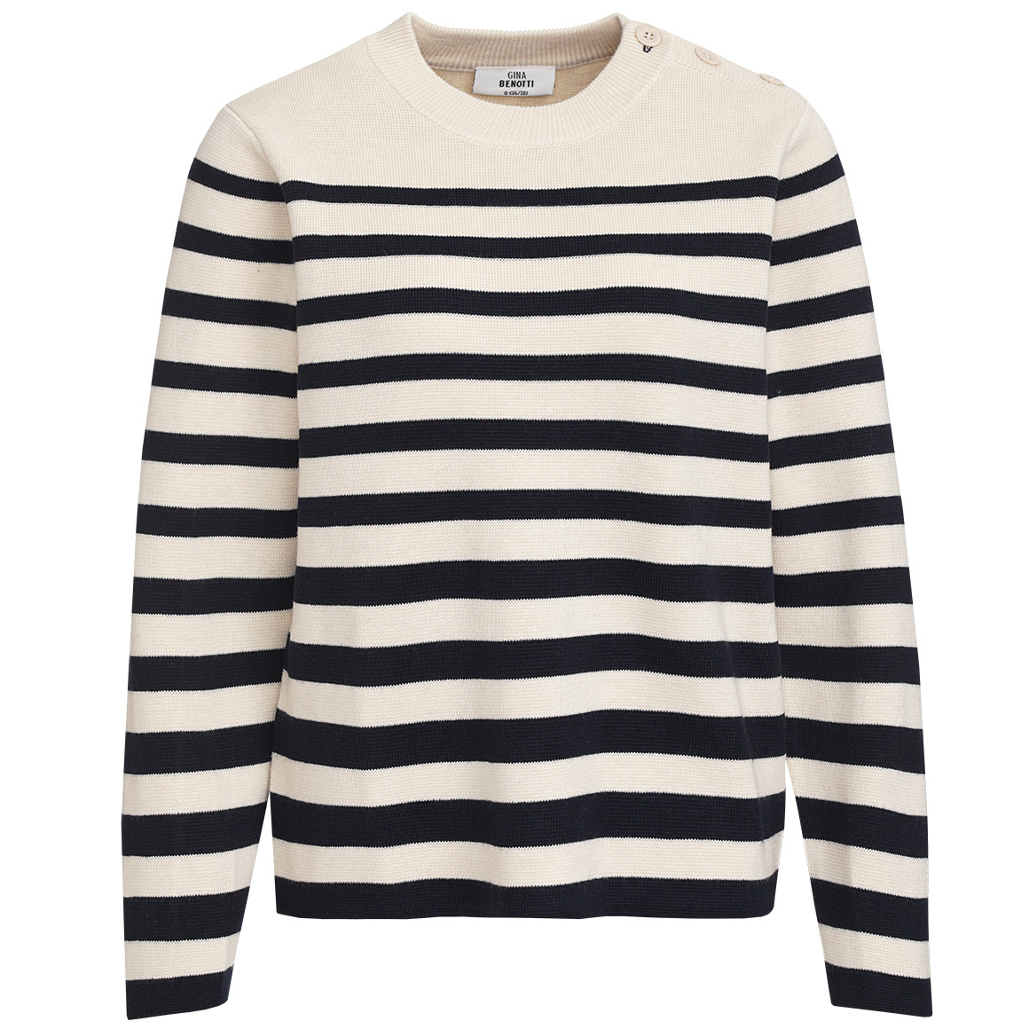 Gina Benotti Damen Strickpullover im Streifen-Look dunkelblau / beige
