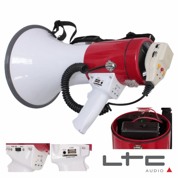 Ltc Megafone 50W Bat Recarregável 12V Rec Mic usb - MEGA50USB