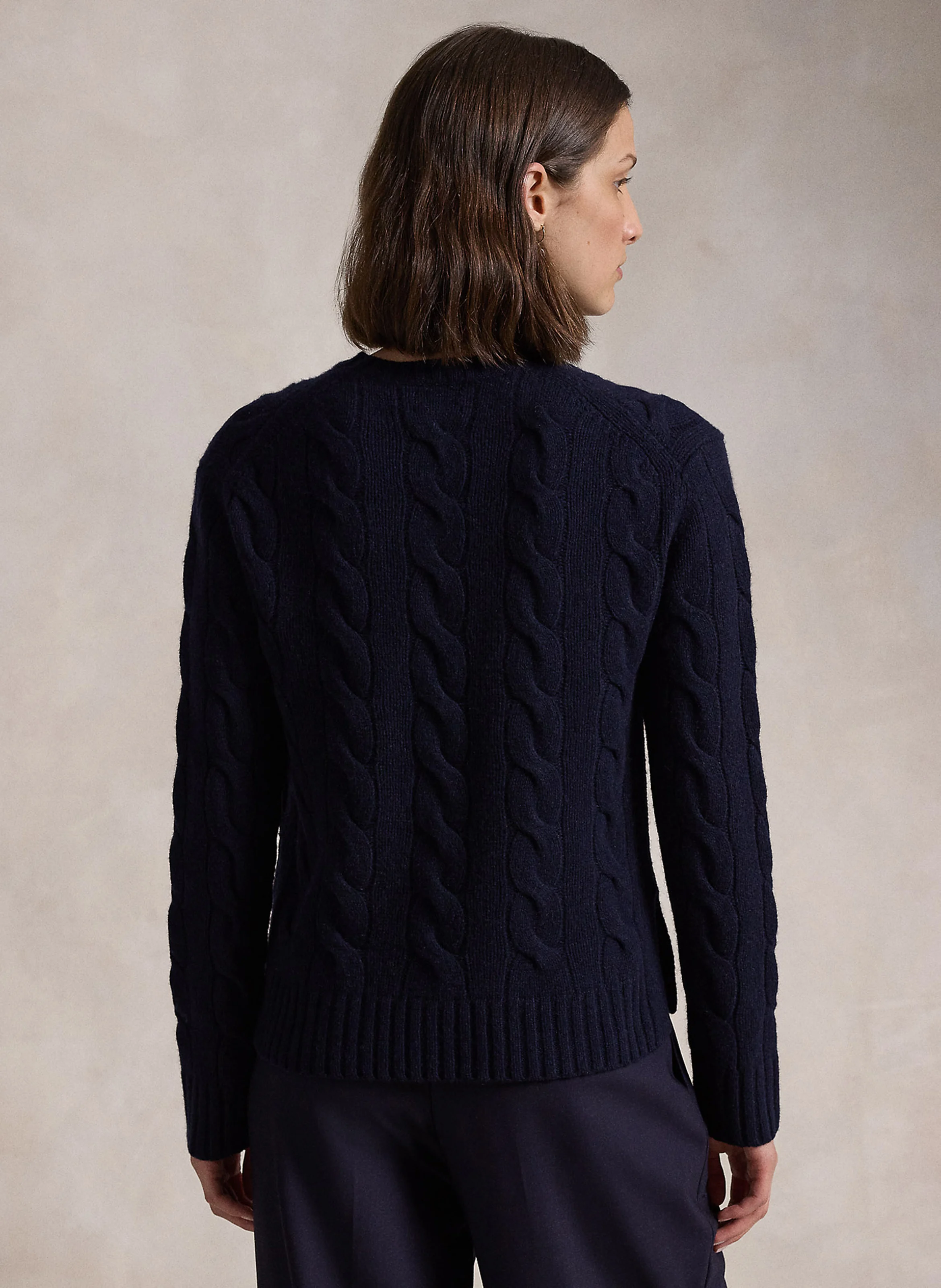 Pull col rond en laine et cachemire | Bleu