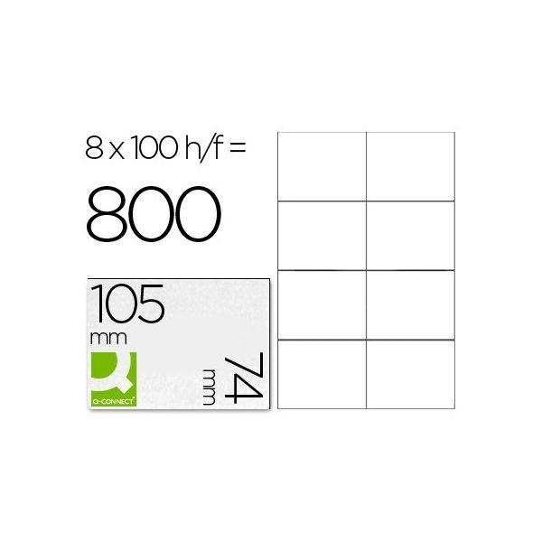Q-Connect 100 Fls Etiquetas Adesivas 105x74cm - Caixa de 5 unidades