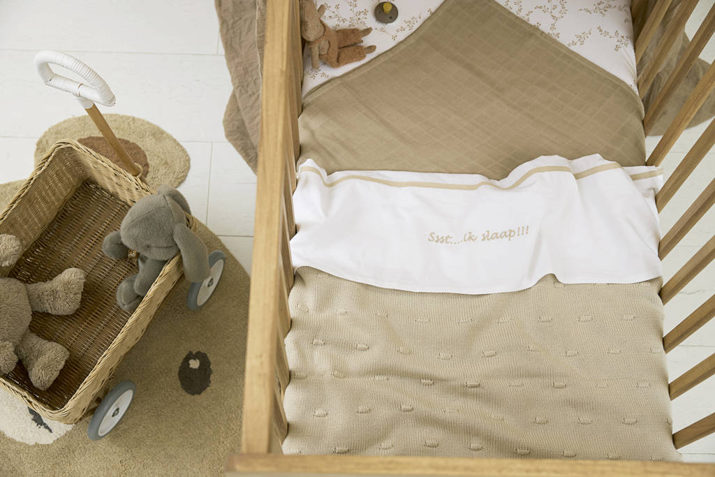 ledikantdeken Knots beige