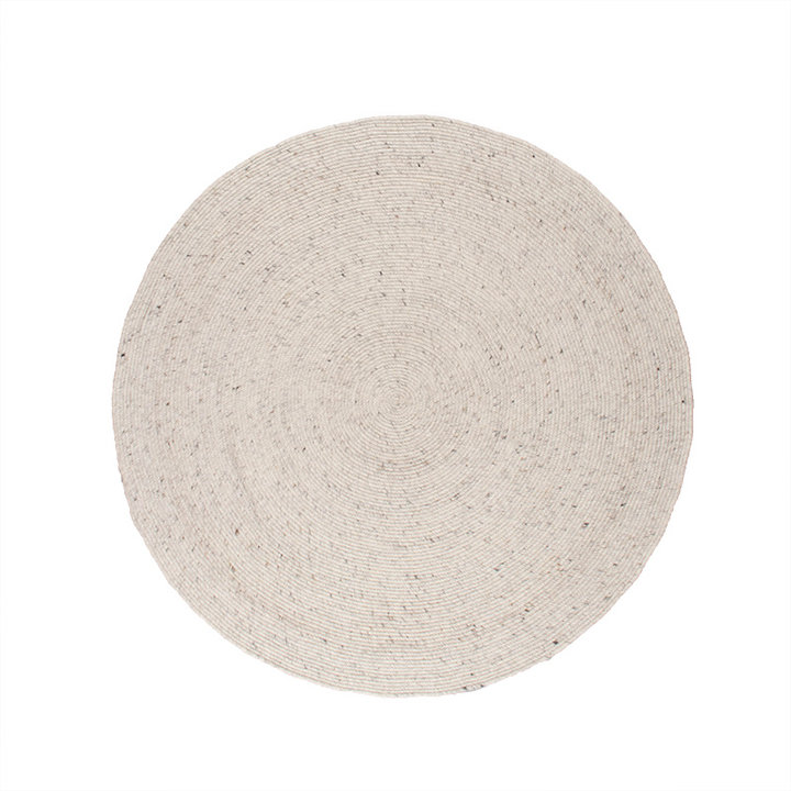 Rond wollen vloerkleed - Wise Grijs/Gemeleerd | Warm