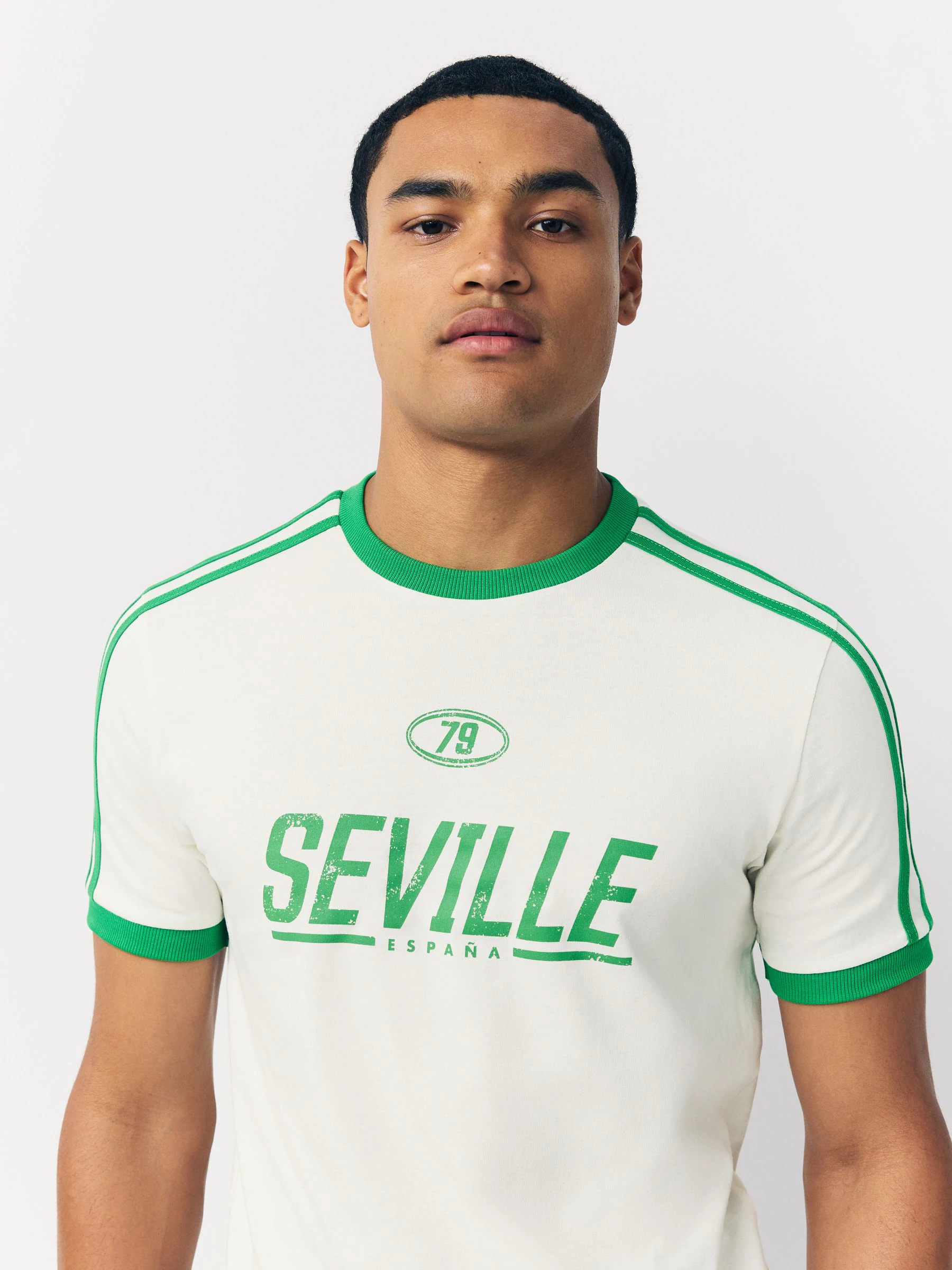 Wit - T-shirt met voetbal graphic print