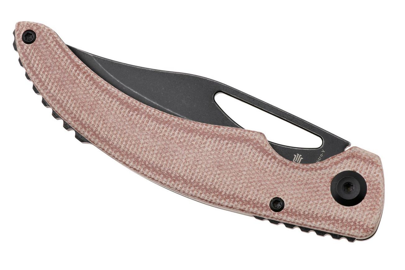 Tenable Knives Gideon T1119A2 Blackwashed Nitro-V, Brown Micarta, zakmes, Dead Sober design