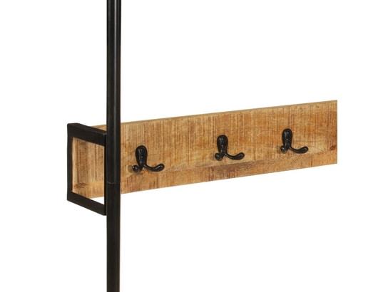 VIDAXL - Porte manteau Porte-vêtements et roues 90x35x190 cm bois de manguier et fe...