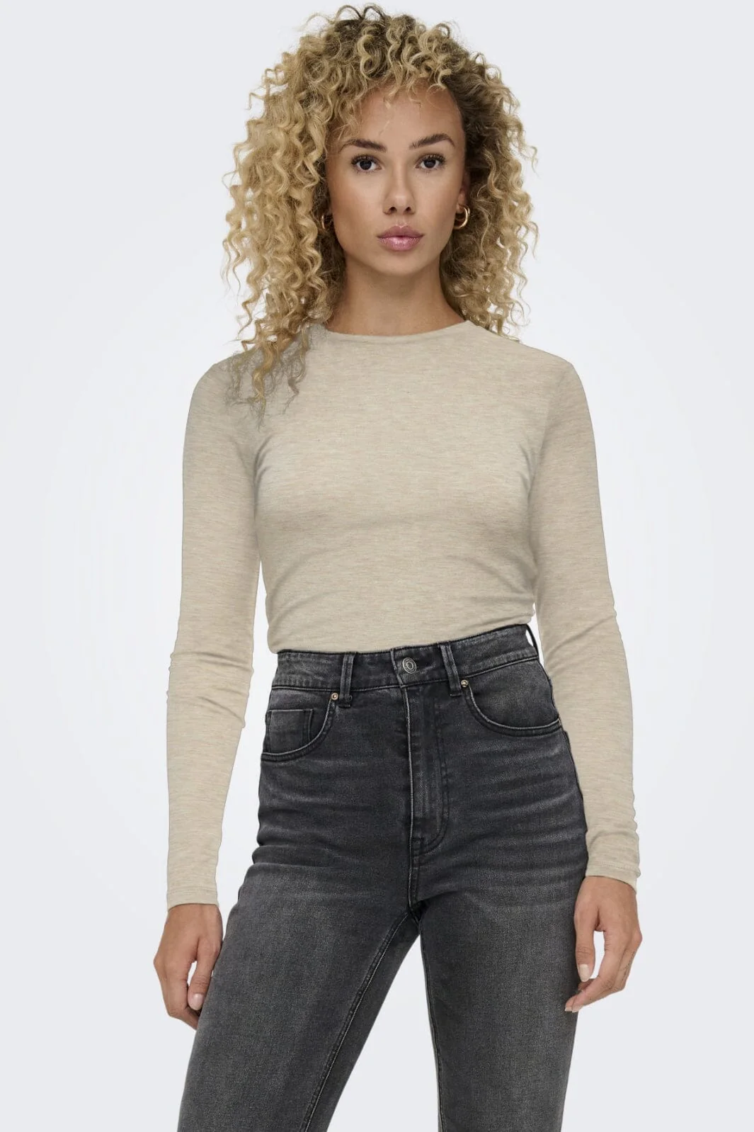 Only Onlsia L/S O-Neck Top Box 4607619 humus melange