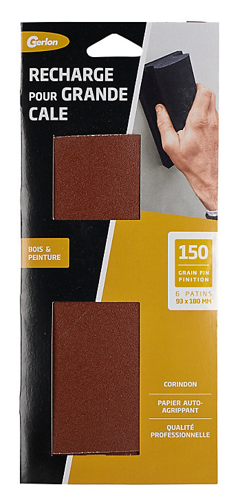 6 patins d'abrasif corindon grain fin
