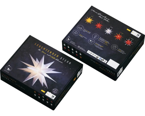 LED-ster, 25 cm, 18 punten, warm wit licht
