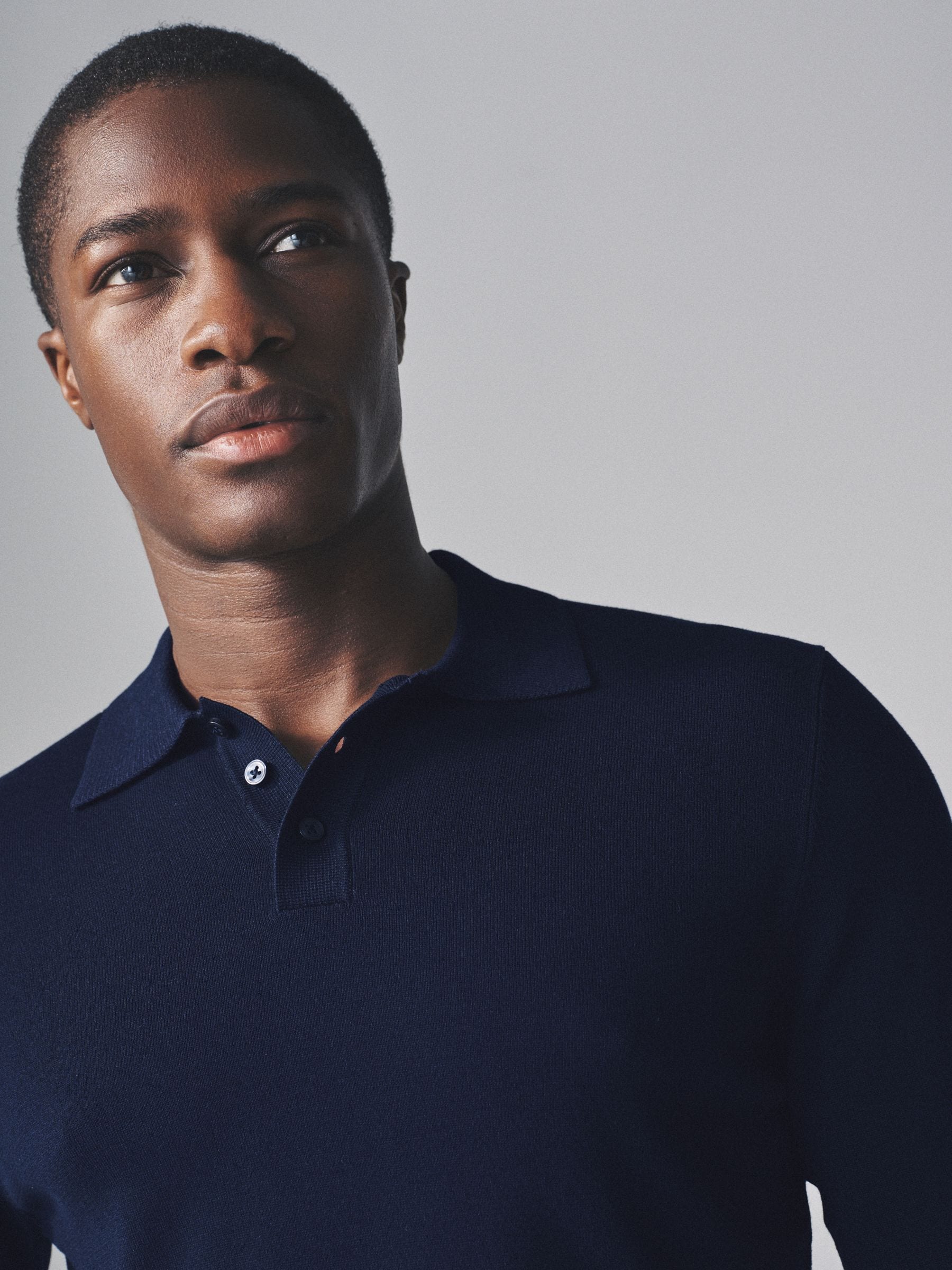 Navy Blue/Khaki/Brown - The Set 3 Pack Gebreide Polo Truien met Lange Mouwen