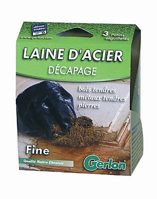 3 patins en laine d'acier décapage fin Gerlon