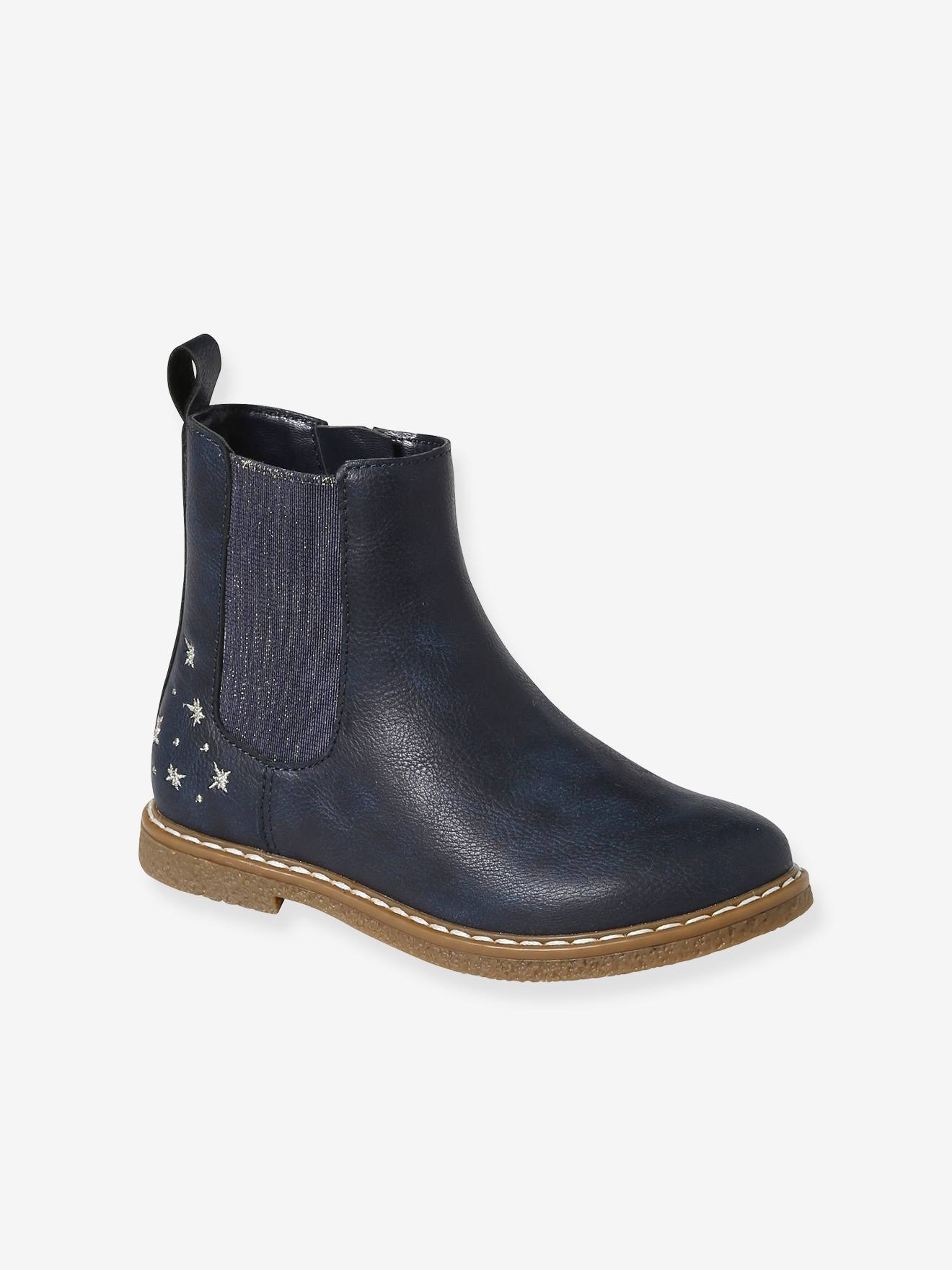 Botas infantis com elástico e zíper