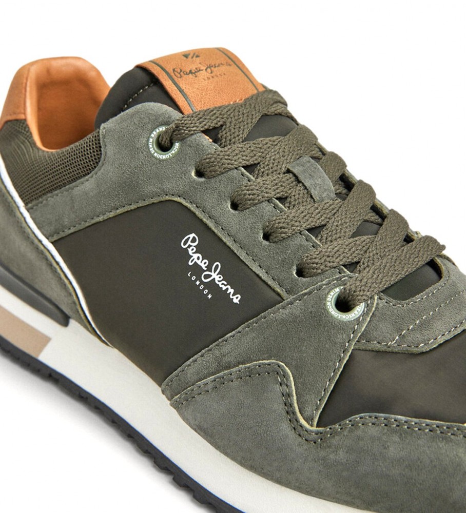 Tênis Pepe Jeans London Road em couro verde